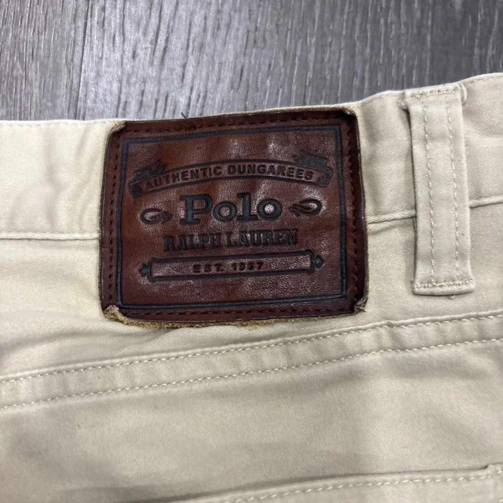 Vintage Polo Ralph Lauren 5 Pocket Twill Pants 34x30 Khaki Relaxed Straight